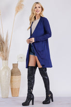 Load image into Gallery viewer, Open Front Cardigan with Pockets in Navy
