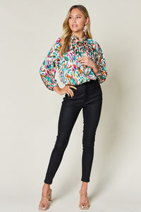 Printed Button Up Long Sleeve Shirt (multiple color options)