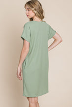Load image into Gallery viewer, Ribbed Round Neck Short Sleeve Dress
