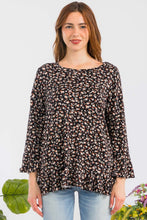 Load image into Gallery viewer, Floral Ruffle Detail Top
