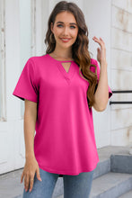 Load image into Gallery viewer, Cutout V-Neck Short Sleeve Top (multiple color options)
