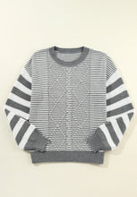 Load image into Gallery viewer, Striped Round Neck Dropped Shoulder Sweater (multiple color options)
