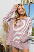 Load image into Gallery viewer, Striped Thumbhole Long Sleeve Top
