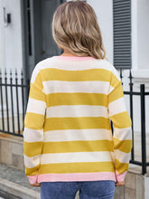 Load image into Gallery viewer, Striped Round Neck Dropped Shoulder Sweater (multiple color options)
