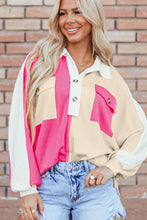 Load image into Gallery viewer, Color Block Collared Neck Long Sleeve Top  (multiple color options)
