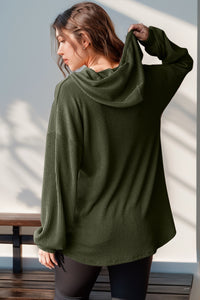 Half Button Long Sleeve Hoodie (multiple color options)