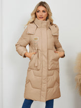 Load image into Gallery viewer, Long Sleeve Longline Hooded Winter Coat (multiple color options)
