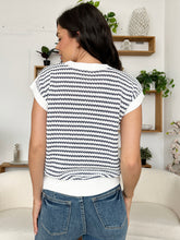 Load image into Gallery viewer, Striped Round Neck Cap Sleeve Sweater (multiple color options)
