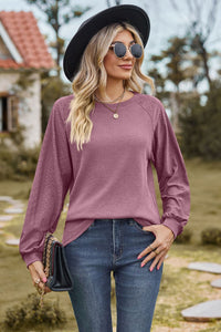 Round Neck Raglan Sleeve Top (multiple color options)