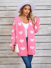 Load image into Gallery viewer, Heart Open Front Long Sleeve Cardigan (multiple color options)
