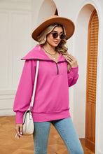 Load image into Gallery viewer, Half-Zip Collared Sweatshirt (multiple color options)
