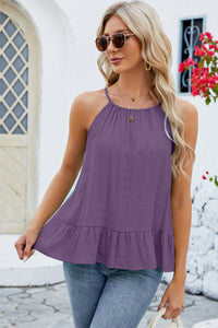 Tied Ruffled Round Neck Cami (multiple color options)