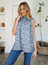 Load image into Gallery viewer, Frill Printed Mock Neck Top (multiple color options)
