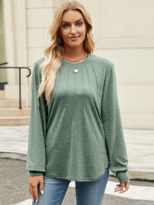 Round Neck Long Sleeve Top (multiple color options)