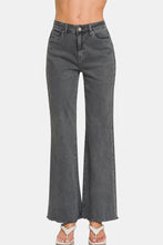 Load image into Gallery viewer, Acid Washed Frayed Hem Bootcut Jeans in Dark Grey
