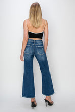 Load image into Gallery viewer, Risen  High Rise Patch Detailed Wide Leg Crop Jeans
