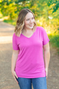 Chloe Cozy Short Sleeve Tee - Magenta