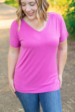 Load image into Gallery viewer, Chloe Cozy Tee - Magenta | Women&#39;s V-Neck Top
