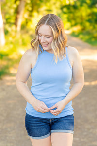 Tara Ribbed Tank - Light Blue