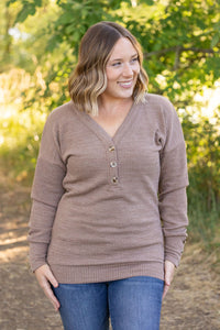 Brittney Button Sweater - Mocha