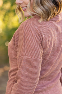 Brittney Button Sweater - Terra Cotta