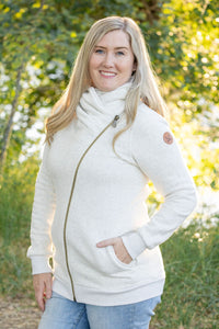 Quinn Zip Up Cowl Hoodie - Oatmeal