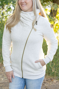 Quinn Zip Up Cowl Hoodie - Oatmeal