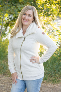 Quinn Zip Up Cowl Hoodie - Oatmeal