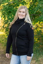 Load image into Gallery viewer, Quinn Zip Up Cowl Hoodie - Black
