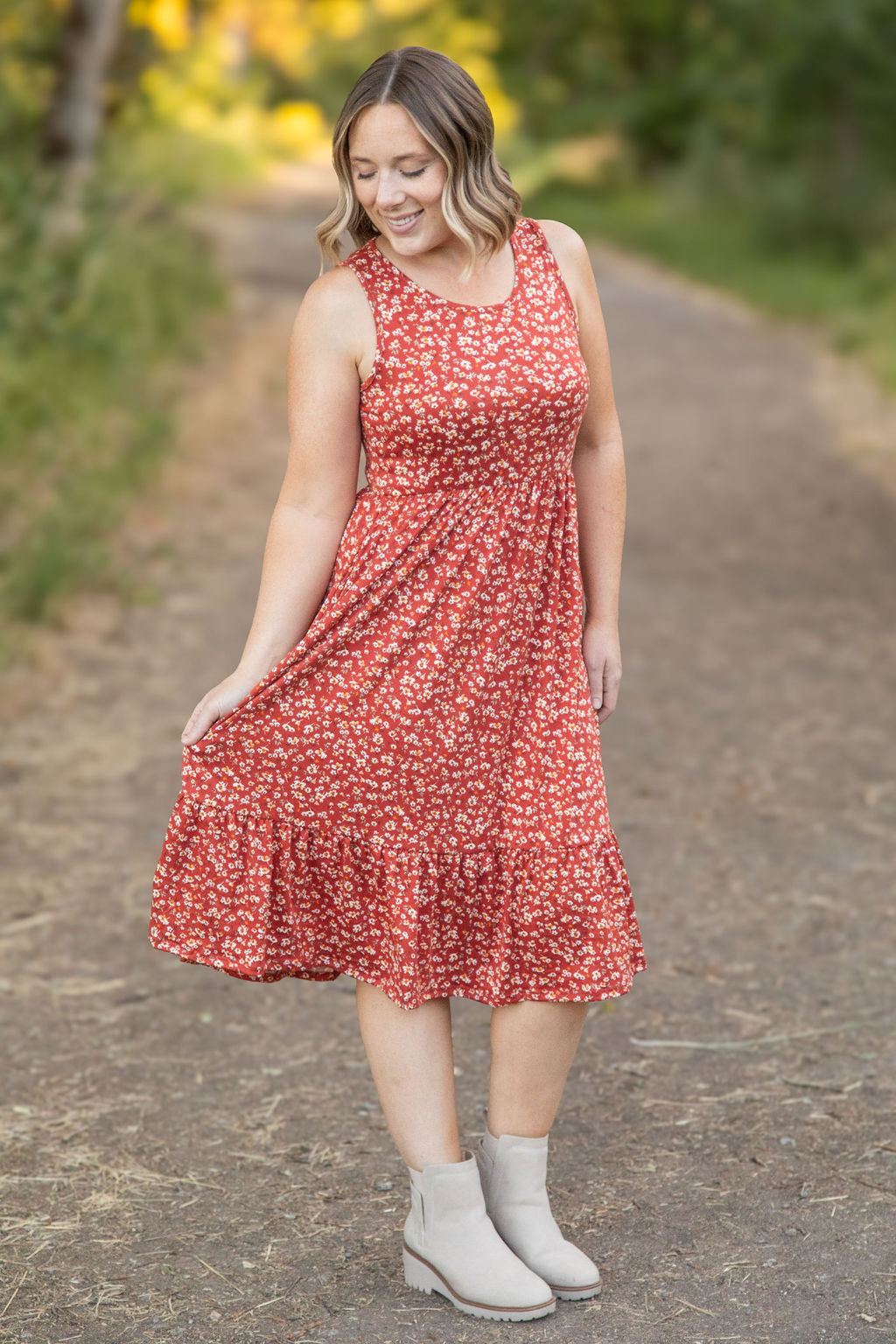 Bailey Dress - Rust Floral