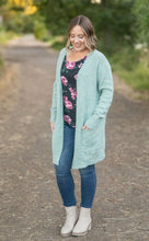 Load image into Gallery viewer, Madison Cozy Cardigan - Sage/Blue Mix
