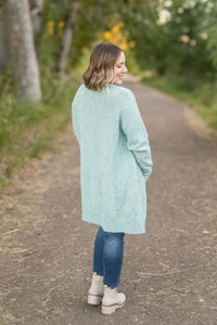 Madison Cozy Cardigan - Sage/Blue Mix