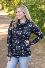 Load image into Gallery viewer, Soft Funnel Neck Top - Black Geometric
