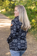 Load image into Gallery viewer, Soft Funnel Neck Top - Black Geometric
