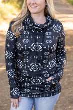 Load image into Gallery viewer, Soft Funnel Neck Top - Black Geometric
