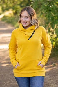 Classic Zoey Zip Cowl Sweatshirt - Mustard