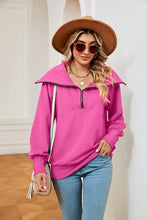 Load image into Gallery viewer, Half-Zip Collared Sweatshirt (multiple color options)
