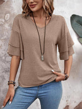 Load image into Gallery viewer, V-Neck Layered Sleeve Top(multiple color options)
