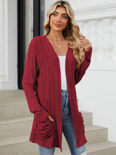 Load image into Gallery viewer, Pocketed Open Front Long Sleeve Cardigan (multiple color options)
