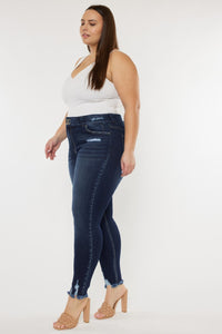 Cat's Whiskers Raw Hem High Waist Jeans by Kancan