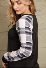 Load image into Gallery viewer, Serene Simplicity Color Block Curved Hem Long Sleeve Tee (multiple color options)
