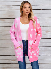 Load image into Gallery viewer, Heart Open Front Long Sleeve Cardigan (multiple color options)
