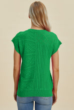 Load image into Gallery viewer, Cable-Knit Round Neck Cap Sleeve Sweater (multiple color options)
