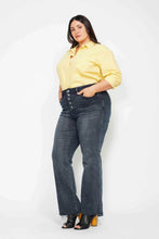 Load image into Gallery viewer, JUDY BLUE Button Fly Hem Destroy Straight Jeans
