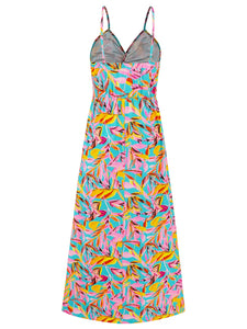 Twisted Printed V-Neck Cami Dress  (multiple color options)