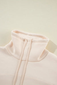 Drawstring Turtleneck Long Sleeve Sweatshirt (2 color options)