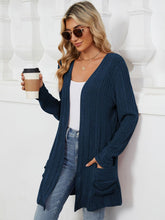 Load image into Gallery viewer, Pocketed Open Front Long Sleeve Cardigan (multiple color options)
