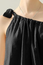 Load image into Gallery viewer, One Shoulder Bow Tie Strap Satin Silk Top (multiple color options)
