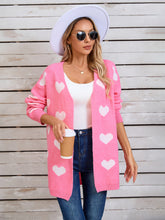 Load image into Gallery viewer, Heart Open Front Long Sleeve Cardigan (multiple color options)
