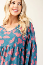 Load image into Gallery viewer, Tiered Floral V-Neck Long Sleeve Blouse
